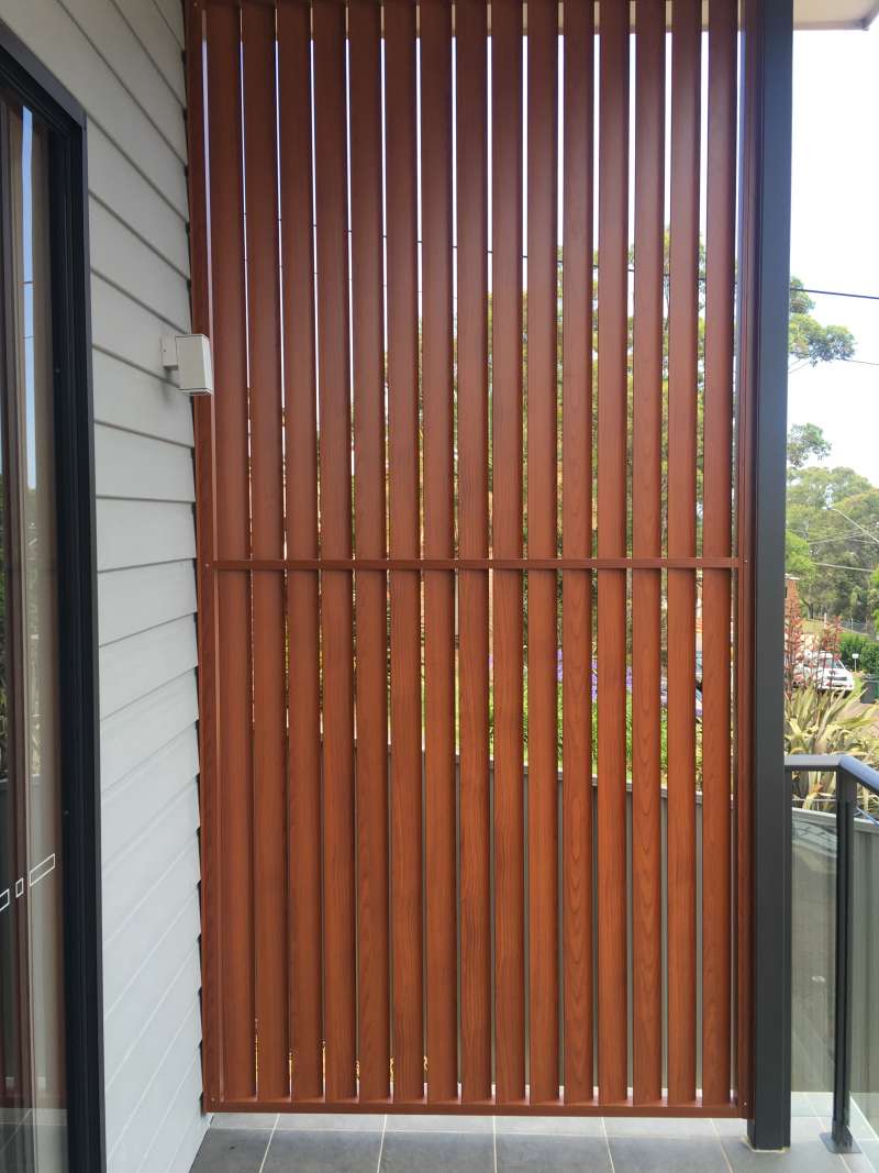 Louvres - Wood Grain Aluminium.